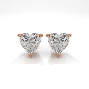 Mantra Diamond Moda Europea americana 14K Oro sólido Pendientes de tuerca en forma de corazón Diamante de alta calidad para fiestas románticas - Product Image 2