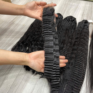 Meilleures ventes : Cheveux vietnamiens Yaki (Kinky) lisses en trame, lots de cheveux bruts SDD, prix de gros - Product Image 5
