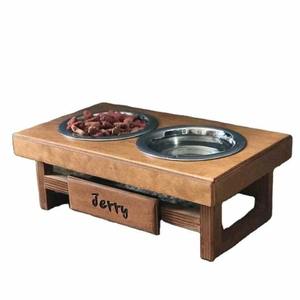 High Quality Double <b>Dog</b> <b>Bowl</b> Feeder Bone Shaped for Mango Wood Stand with 2 <b>Metal</b> <b>Bowls</b> New Design Pet Accessories - Product Image 5
