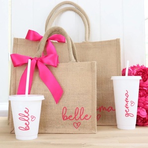 Vente en gros Grand sac fourre-tout en toile de jute écologique naturel de haute qualité Sac à provisions de cadeau en toile de jute personnalisé - Product Image 6
