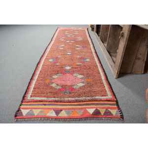 Alfombra turca Vintage marrón bohemio de área grande, 29x101 pies, retales de algas marinas de lana para adolescentes, alfombra rectangular para pasillo, Alfombra de látex - Product Image 2