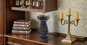 Vase à fleurs en laiton antique Bidri Nakkashi fait à la main - Écologique, résistant à la rouille, décoration pour la maison, le bureau, les mariages - Product Image 3