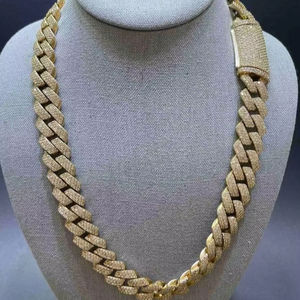 สร้อยคอโซ่ประดับเพชรโมอิสสีทอง925สเตอร์ลิงเงินสเตอร์ลิง8มม. ทำจากเพชรโมอิส - Product Image 1