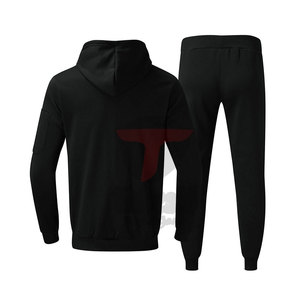 Trajes de chándal con diseño sólido de algodón 100% de calidad superior para hombre, conjuntos de moda de invierno ligeros de talla grande con logotipo personalizado de estilo único - Product Image 2