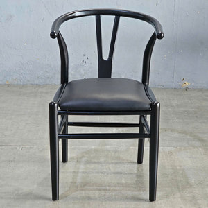 Chaise de salle à manger contemporaine en bois de caoutchouc avec siège rembourré et design léger - GCF206 - Product Image 6