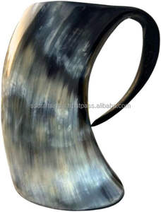 แก้วแตรธรรมชาติทำด้วยมือเป็นมิตรต่อสิ่งแวดล้อมถังไวน์สำหรับเบียร์เบียร์เบียร์เบียร์เย็นเครื่องดื่มแบบชนบทจำนวนมาก - Product Image 2