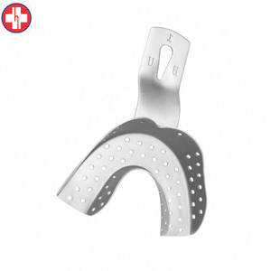 Bandeja de impresión dental inferior con borde perforado XXS Tamaño 55mm x 47mm Acero inoxidable - Product Image 6