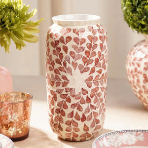 Vase de décoration de table en nacre rose de luxe Vase de coquille d'usine du Vietnam pour la décoration de la maison - Product Image 2