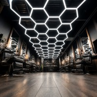 Lampe de plafond en nid d'abeille pour salon de coiffure moderne, éclairage sans ombre, décoration intérieure de salon, luminaire - 1