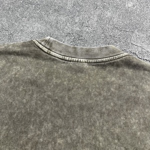 Vente en gros T-Shirt homme lourd vintage teint uni qualité supérieure personnalisé DTG sérigraphie Streetwear coupe régulière à épaules tombantes - Product Image 3