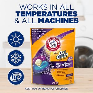 ARM & HAMMER Plus OxiClean Odor Blasters Laundry <b>Detergent</b> Pak, 42 Count - Product Image 3