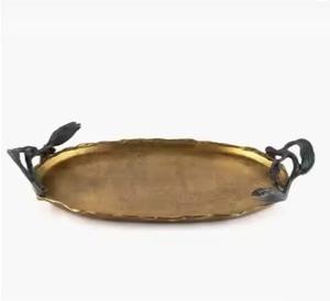 Bandeja de Servicio Clásica de 3 Niveles para Hogar, Hotel, Restaurante, Vajilla de Cocina, Bandeja de Metal con Acabado Dorado y Diseño Antiguo - Product Image 4