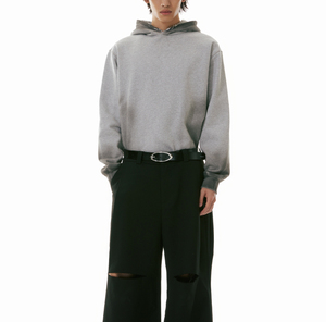 Venta al por mayor de los hombres de peso pesado de gran tamaño con capucha Streetwear estilo desgastado Vintage ácido lavado en relieve de impresión de invierno sudaderas con capucha - Product Image 2