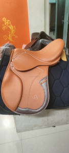 Silla de Montar Profesional de Cuero Estilo Inglés para Endurance con Arco de Madera para Equitación, Doble Banda Abdominal y Entrenador - Product Image 5