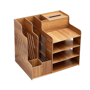 Boîte de rangement en plastique avec télécommande écologique personnalisée, support d'organisateur de bureau en bambou pour articles divers, forme rectangulaire - Product Image 1