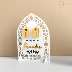Calendario de Mesa Artesanal para Ramadán con Temática Islámica |   Ideal para la Decoración Festiva del Escritorio - Product Image 1