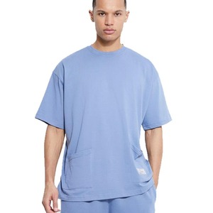 T-shirt élégant imprimé sur mesure par OEM T-shirt Boxy T-shirt tricoté avec poche cargo en polyester uni pour le travail T-shirts pour hommes - Product Image 5