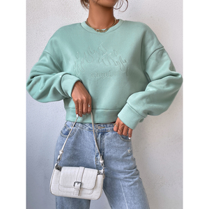 Sudaderas con Capucha para Mujer, Estilo Urbano, Color Sólido Estampado, Invierno 2025, MOQ Bajo, Alta Calidad, Manga Larga, 100% Algodón - Product Image 3