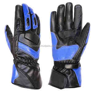 Gant d'équitation antidérapant pour moto personnalisé en usine Gant bleu pour moto de rue Gants en cuir pour motocross - Product Image 1