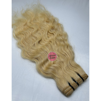Extensions de cheveux indiens bouclés blonds 613 décolorés, grade 10A, double trame machine, doux et brillants, qualité supérieure