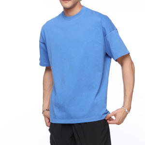 T-shirt surdimensionné vintage pour hommes personnalisé en gros pour le printemps été lourd 100% coton coupe ample et conception unie - Product Image 4