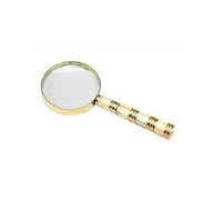 Magnifying Glass Lighted Handheld Led Working Magnifier Reading Magnifying Glass High Magnification Acrylic Lens Golden Finish