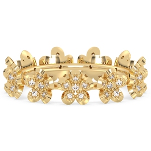 แหวนทองคำแท้ 14K ดีไซน์ดอกไม้ ประดับโมอิสซาไนต์ ได้รับการรับรองจาก GRA ของ REYES Exquisite ของขวัญแต่งงานสุดหรู เครื่องประดับชั้นดีสำหรับเธอ - Product Image 1