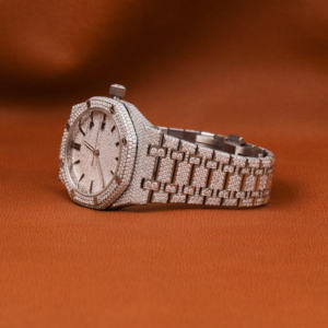 Personalizado completo helado redondo Moissanite diamante clásico fecha Dial características diamante reloj para hombres regalo - Product Image 2