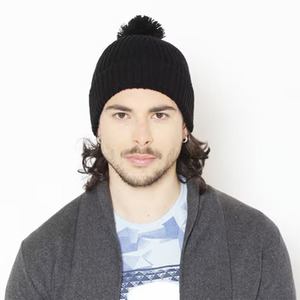 Cómodas gorras Bennies de tela de lana 100% Color negro Inicio Viajes Compras Gorras de playa Gorras con poema - Product Image 2