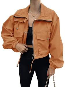 Suéter personalizado para mujer, novedad de otoño 2025, chaqueta Bomber holgada informal con estampado a cuadros y cremallera, de alta calidad - Product Image 3