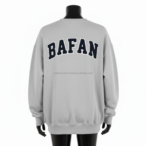 Sweat-shirt oversize pour femmes en tissu polaire GSM, couleurs gris, bleu marine, rouge, logo brodé personnalisé, vêtements de sport pour femmes, sweat-shirt respirant - Product Image 2