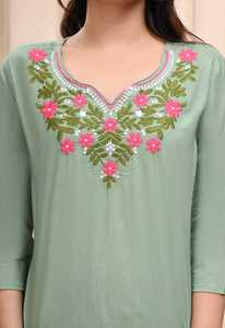 Designer Long Kurti Pant Set Indian Digital Print Ethnic Suit High Quality Fabric for Casual & Festive Wear Wholesale Factory - Product Image 2