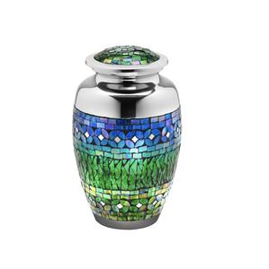 Urna de cubo de cremación de latón con incrustaciones de latón, urna de cenizas de recuerdo de latón de 302 pulgadas cúbicas para servicios funerarios - Product Image 3