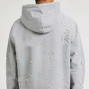 Pull à capuche surdimensionné d'hiver en coton biologique 100% pour hommes, impression bouffante personnalisée, sweat à capuche de haute qualité. - Product Image 3