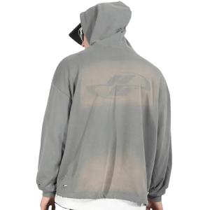 เสื้อฮู้ดแบบสวมหัวผ้ากำมะหยี่ขนาดใหญ่พิเศษสำหรับผู้ชายเสื้อมีฮู้ดผ้ากำมะหยี่ปักลายกรดซักได้ออกแบบโลโก้ได้ตามต้องการ - Product Image 4