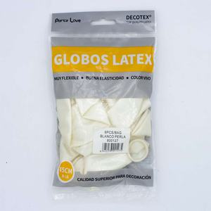 Decotex Latex <b>Balloons</b> 45Cm <b>White</b> Perla 6Pcs Bag Party Decoration - Product Image 1