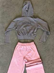 Chándales de mujer 2025, trajes con logotipo personalizado, ropa de dos piezas para mujer, pantalones de chándal con capucha de algodón, conjuntos de chándal para mujer - Product Image 4