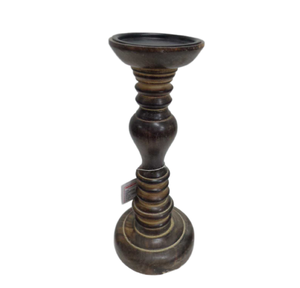 Juego de 3 portavelas de hierro y madera de tamaño pequeño, soporte de vela de Color marrón para boda y decoración del hogar - Product Image 6