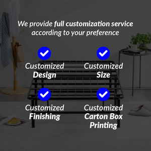 Estructura de cama de hierro tamaño Queen de fácil montaje con cabecero Plataforma de camas de acero metálico para uso en el dormitorio del hogar para hoteles - Product Image 2