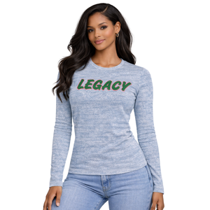 T-shirt à manches longues Denim 08 Legacy, vêtements de sororité grecque, rose vert, été, coton biologique, écologique, décontracté, élégant - Product Image 1