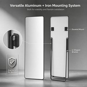 Espejo de cuerpo entero moderno con marco de aluminio ecológico y soporte de hierro, fabricantes y proveedores de 4 mm - Product Image 5
