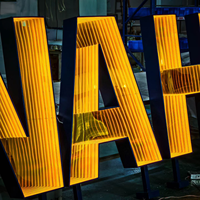 Lettres en acrylique 3D personnalisées avec éclairage LED |   Panneau lumineux extérieur grand format facile à assembler pour devanture de magasin et logo d'entreprise
