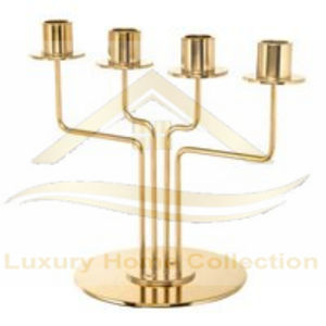 Candelabro de diseño real de Metal, candelabro de cuatro velas para Iglesia y Villa, candelabro de mesa, pulido brillante de Color dorado - Product Image 2