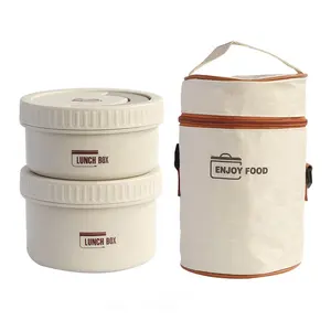 Portable Round Stainless Steel 304 Vacuum Insulated Lunch Box Soup Cup Food Warmer Container Lunch Box