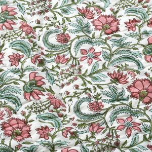 Manta Acolchada con Estampado de Bloques Rosa Tulipán, 100% Algodón, Cubrecama de Patchwork para Sofá y Cama, Manta Acolchada Extra Grande de Lujo - Product Image 4