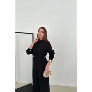 Conjunto de Traje de Dos Piezas Negro para Mujer al por Mayor - Product Image 3