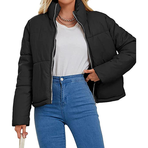 OEM Custom Made Winter Puffer Jacket Unisex Woolen Fabric Stand Collar Front Logo Anti-Bacterial Wholesale Price by HI 2026 - Product Image 3