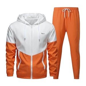 Custom Women Orange White Tracksuit Set Hoodie and Jogger Pants Casual Sportswear OEM ODM Supplier Breathable Quick-Dry - Product Image 3