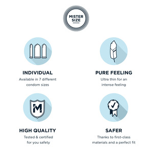 MISTER SIZE Ultrathin <strong>Condoms</strong> Test Pack L XL-XXL-<strong>XXXL</strong> 60 64 69mm for Men Accurate Fit Sample Set - Product Image 6
