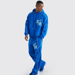 Ensemble de survêtements unisexes XXL personnalisés en coton, sweat-shirts et pantalons de survêtement de haute qualité en tissu French Terry, respirants, séchage rapide, été, hiver, plus grandes tailles - Product Image 1